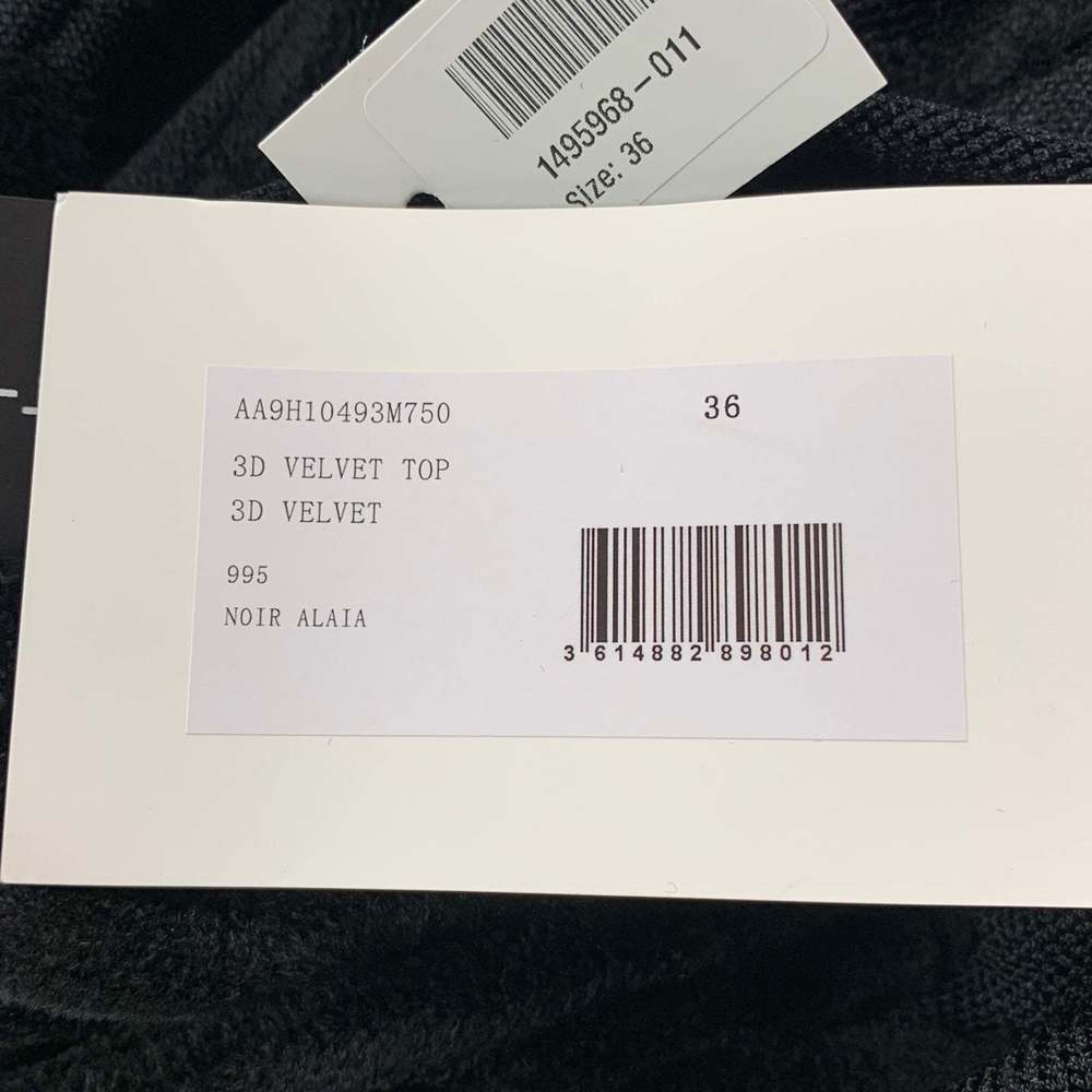 ALAIA Black Viscose Polyamide Velvet Cropped Pullover - Picture 7 of 9